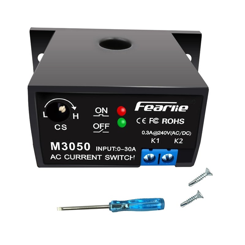 nodehawk Current Sensing Relay AC Current Sensing Switch 0-30A Normally Open Current Sensor Monitoring Relay (M3050) - Image 1